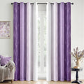 MIULEE Purple and Greyish White Ombre Blackout Curtains 52Wx72L Set of 2 | Full by MIULEE