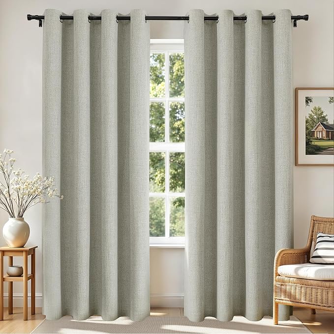 Joydeco Blackout Curtains 63 Inches Long 2 Panels Burg, Room Darkening Curtains by JOYDECO