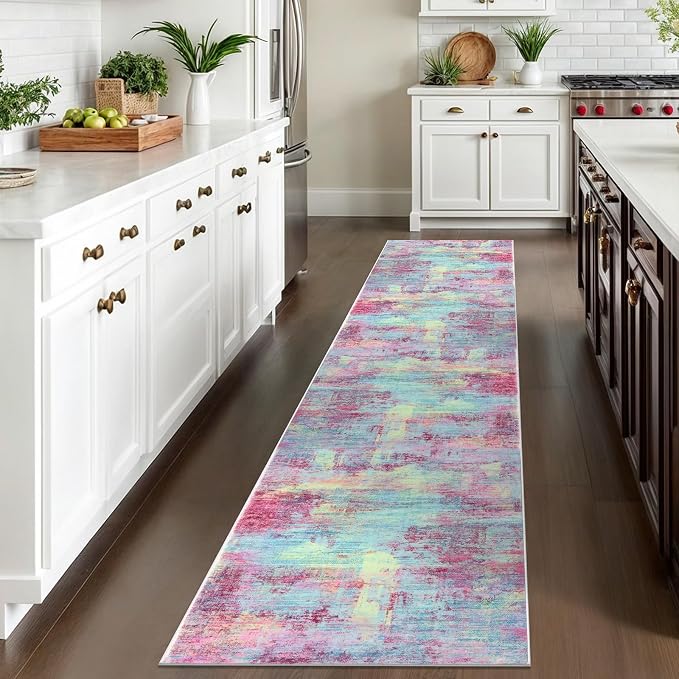 Abstract Runner Rug 2x10 Ft Washable Runners - Image 2