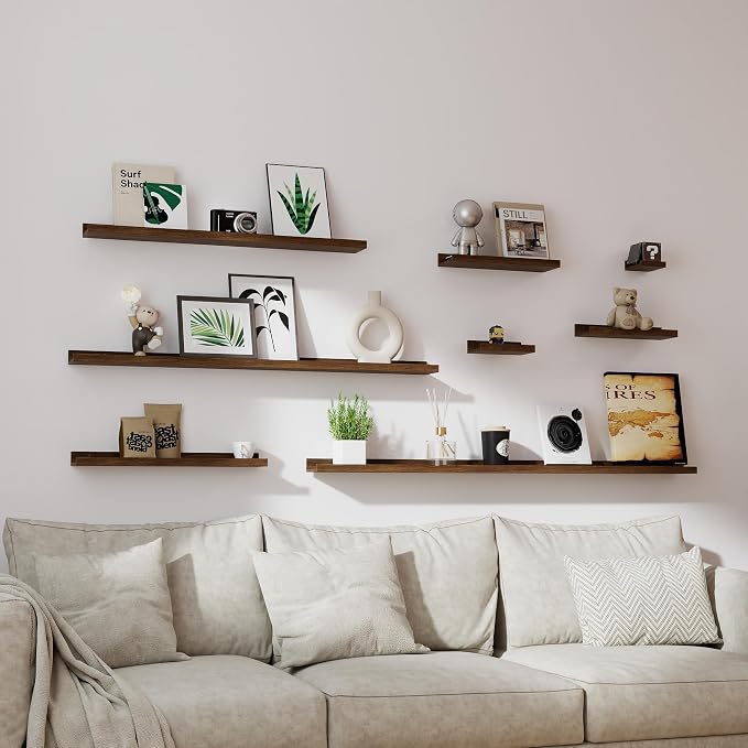 Walnut Floating Shelves for Wall Decor, 24 in Shelf - Image 6