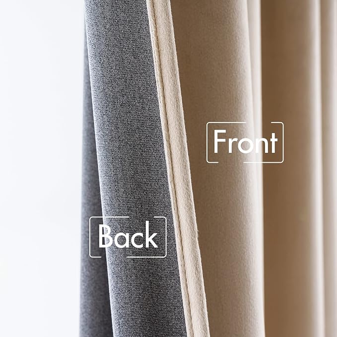 MIULEE Camel Beige Velvet Pinch Pleat Blackout Curtains W52 X L84 Inches | 2 - Image 6