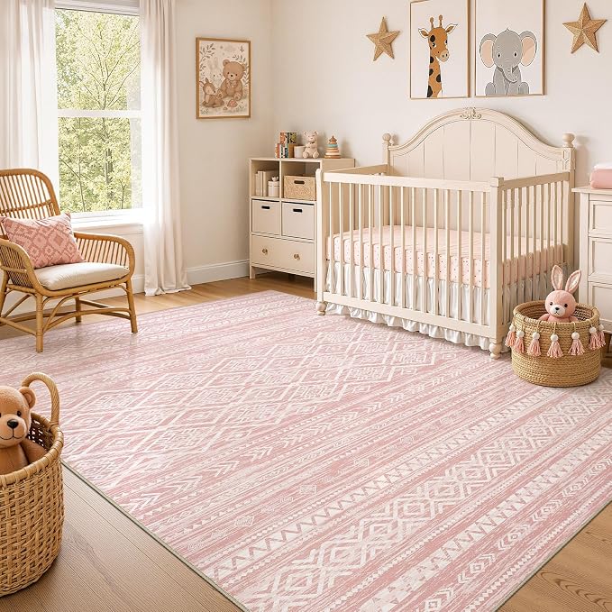 Nakagishi Area Rug Living Room Rugs: 9x12 Large Soft Machine Washable Boho by NakagishiAreaRug