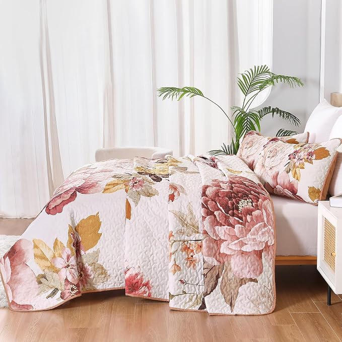 WONGS BEDDING Quilt King Size, Soft Microfiber Lightweight Farmhouse Bed Cover - Image 4