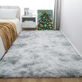 4x6 Light Grey Fluffy Shag Rug for Bedroom, Plush Washable Carpet | Area Rug by KICHOWUA