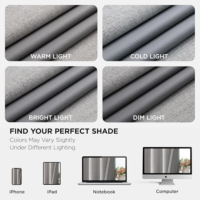 Joydeco Blackout Curtains 120 Inches Long 2 Panels Burg, Room Darkening Curtains - Image 8