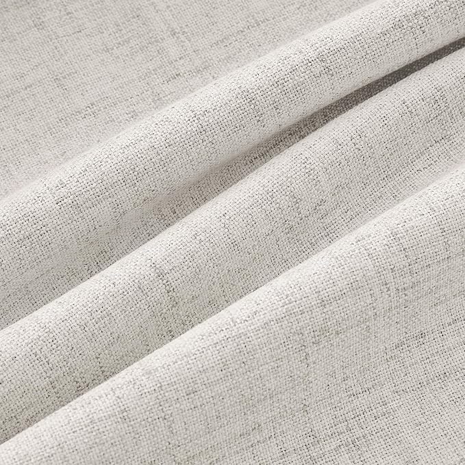 MIULEE 100% Blackout Linen Curtains 42 x 72 Inch Cream White 2 Panels | Thermal - Image 9