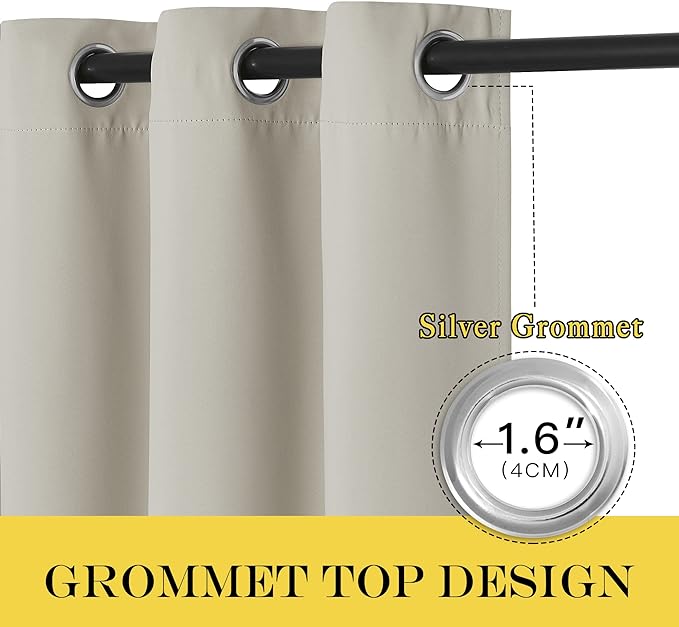 NICETOWN Room Darkening Bedroom Curtain 72 inches Long - Image 2