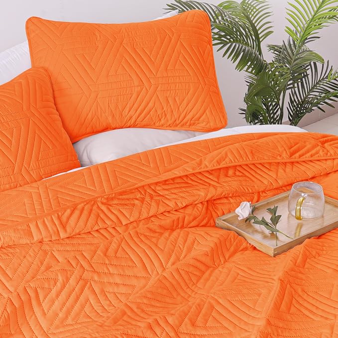Whale Flotilla Soft Geometric Twin Quilt Set - Image 4