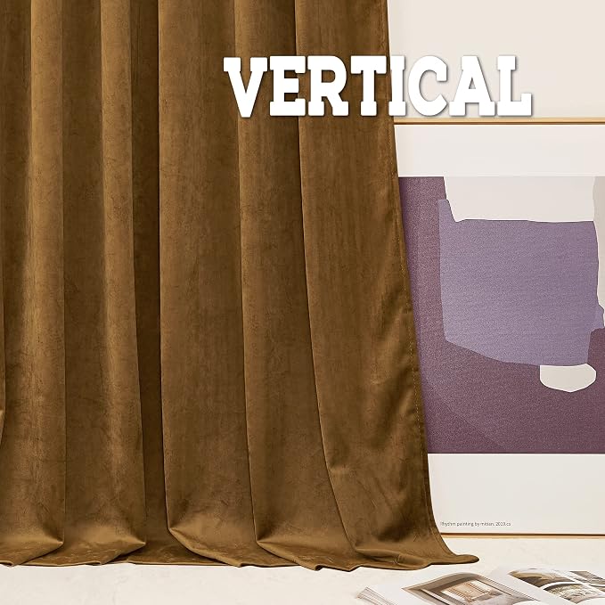 RYB HOME Velvet Curtains 108 inches Long, Extra Long High Ceiling Curtains | - Image 5
