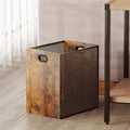 Huxitocan Retro Office Trash Can, Iron and Wood Combination Bedroom Garbage Can by Huxitocan