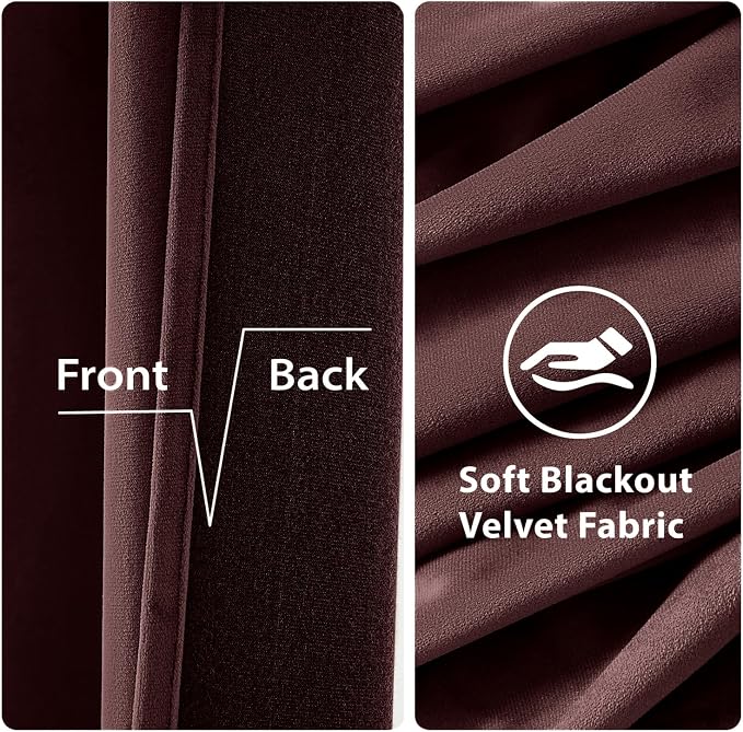 MIULEE Velvet Curtains Christmas Ruby Red 52 x 90 Inch Length Set of 2 | - Image 3