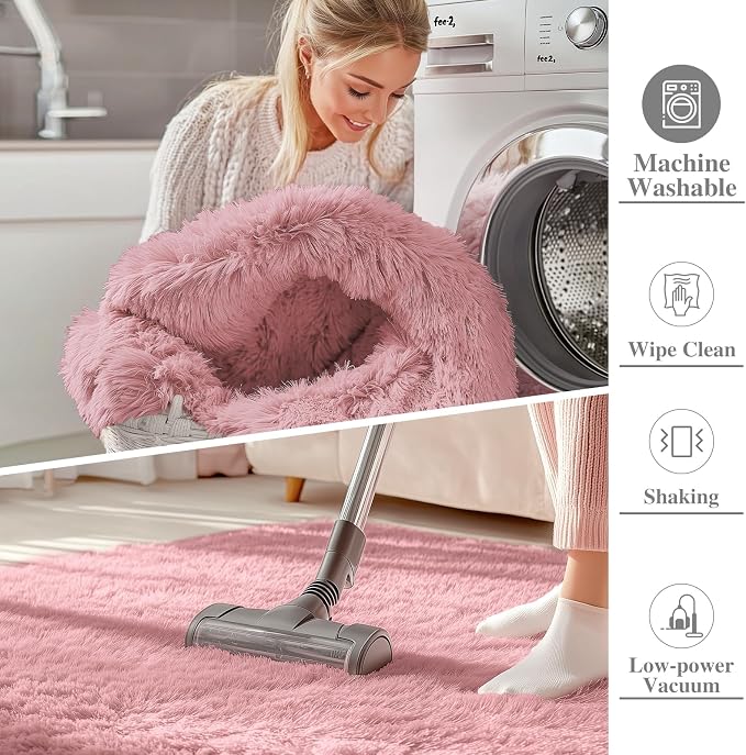 OLANLY Area Rugs for Living Room Bedroom, Machine Washable 4x5.9 ft Soft Fluffy - Image 2