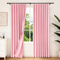 Etherealveil Hot Pink Pinch Pleated Blackout Curtains 2 Panels 52"x84" | Back by Etherealveil