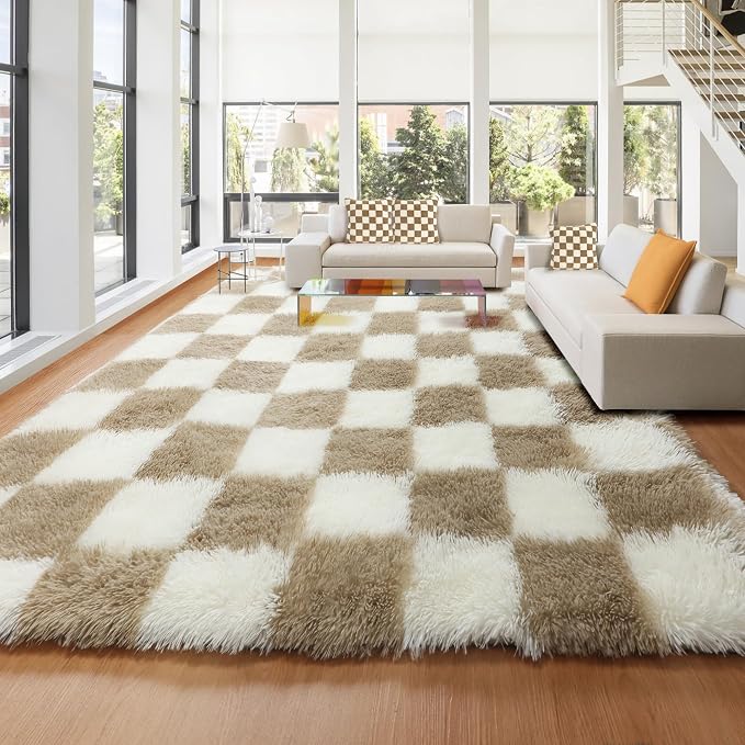 KICMOR Area Rugs 8x10 for Living Room, Large Fluffy Beige and Cream White - Image 6