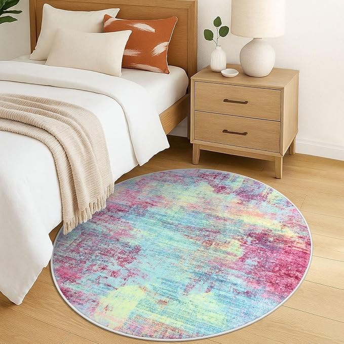 Round Area Rug 5 Ft Circle Entryway Rugs Round Washable Door Mat Indoor Entrance - Image 9
