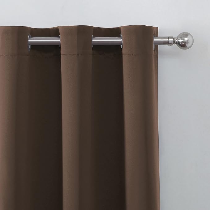 100% Blackout Curtains 52 x 95 Inch/Chocolate Curtains 2 Panels - Image 7