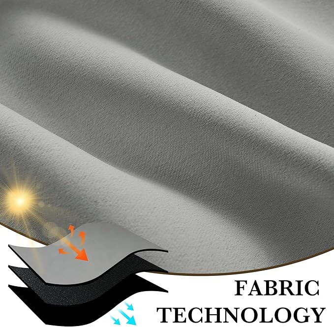RYB HOME Bedroom Blackout Curtains 72 inches Long, 100% Blackout | Thermal - Image 7