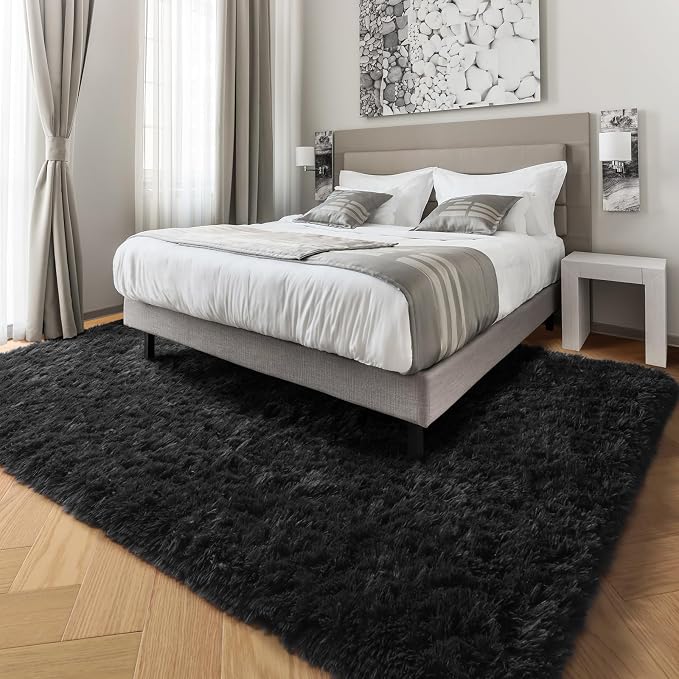 4x6 Ft Fluffy Bedroom Rugs, Shaggy Carpet | Indoor Nursery Rugs - Image 5
