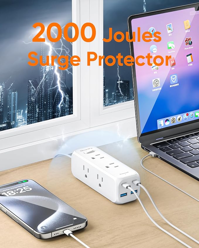 Olcorife Flat Plug Power Strip - Image 5