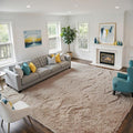 Beige 9x12 Area Rugs for Living Room, Fluffy Shag Rug Large Bedroom Carpet | by Yongyangjuxi