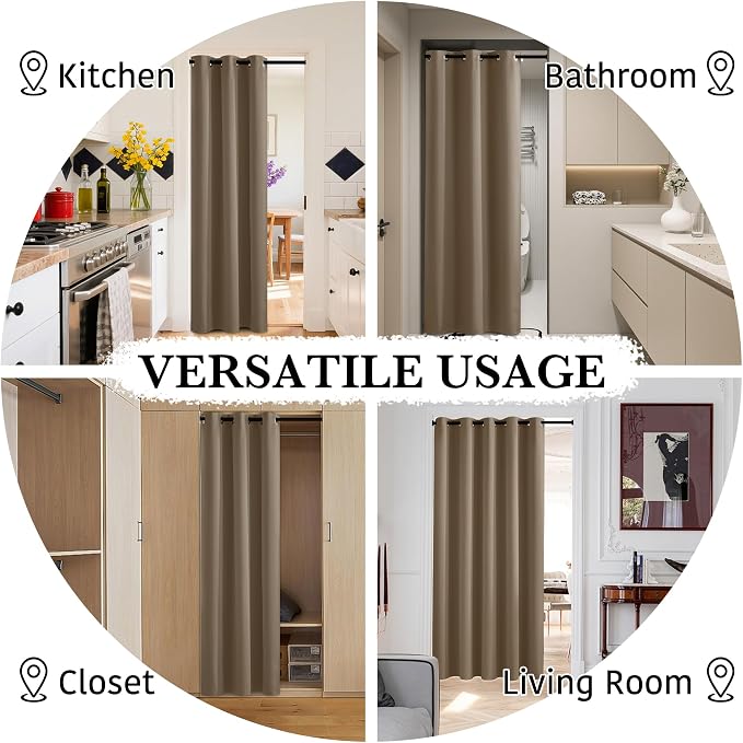 RYB HOME Extra Wide 100% Blackout Patio Door Grommet Curtain 96 inch Long | - Image 5