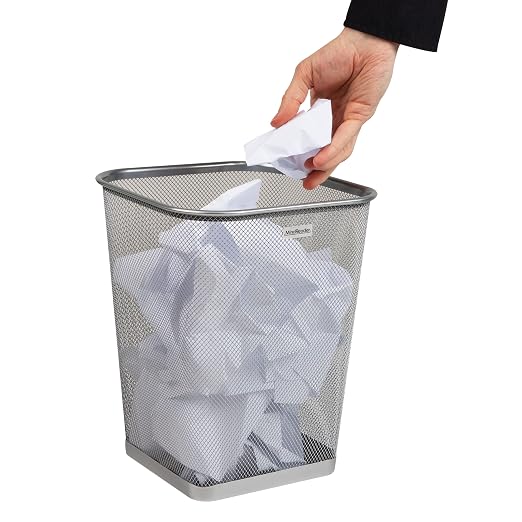 Mind Reader Mesh Trash Can, Square Wastebasket - Image 6