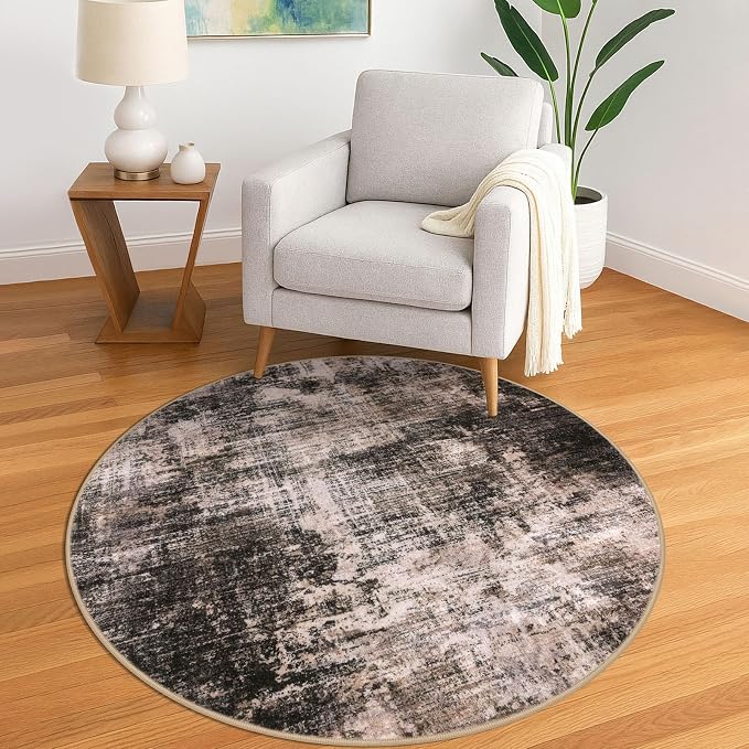 Round Area Rug 5 Ft Circle Entryway Rugs Round Washable Door Mat Indoor Entrance by iOhouze