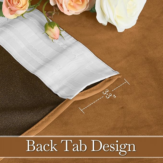 RYB HOME Bronze Velvet Blackout Curtains 90 inches - Image 3
