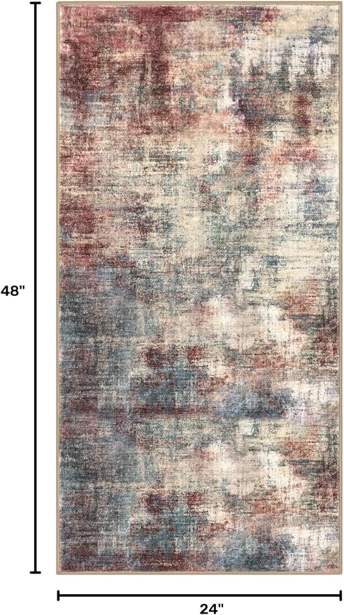 Abstract Runner Rug 2x4 Ft Entryway Rugs Washable Door Mat Indoor Entrance - Image 2