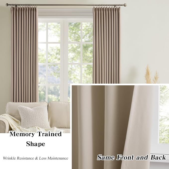 Pinch Pleated Patio Sliding Door Curtains 84 Inch Length - Image 6