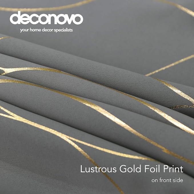 Deconovo Curtains for Living Room, Pattern Blackout Curtains 63 Inches Long | - Image 8