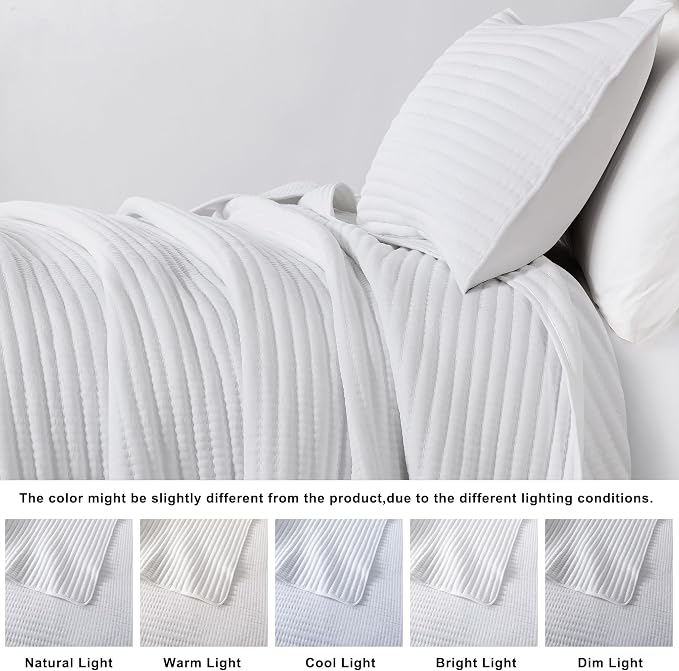WDCOZY Twin Size Pick Stitch Quilt Set, 2 Pieces 68x90 inches, Channel - Image 4