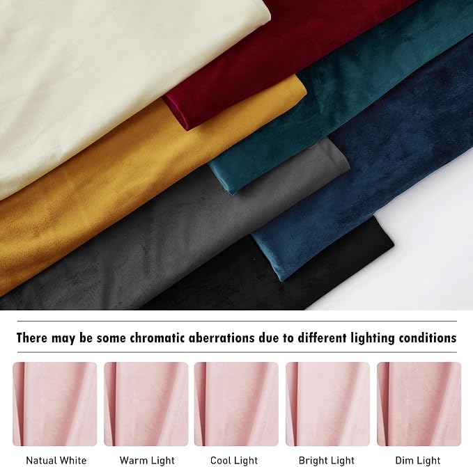 RYB HOME Baby Pink Velvet Curtains 90 inches - Image 7