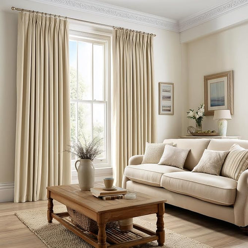 102 Inch Long Custom Velvet Curtains, Modern White Tone Window Panels - Image 2