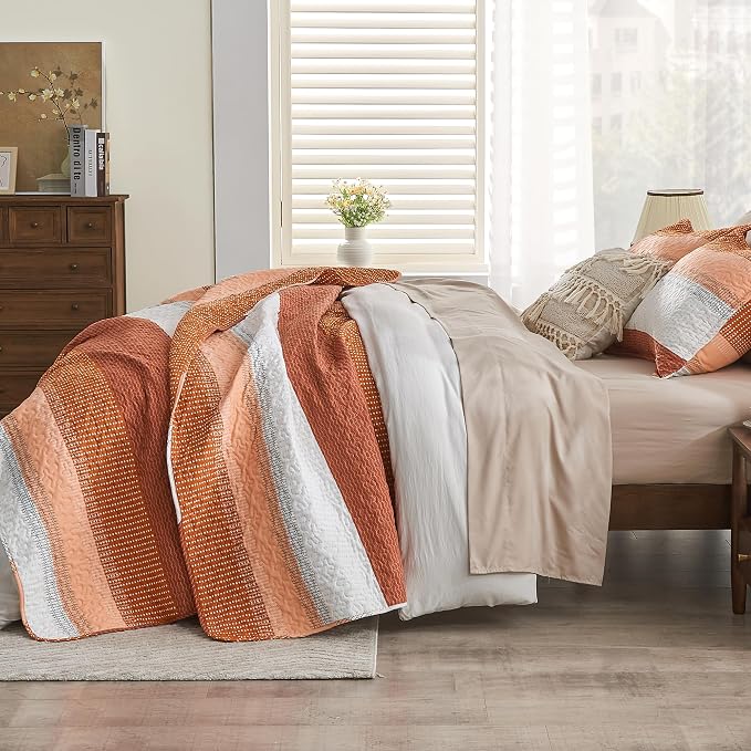 King Size Quilt Set Orange - Image 2