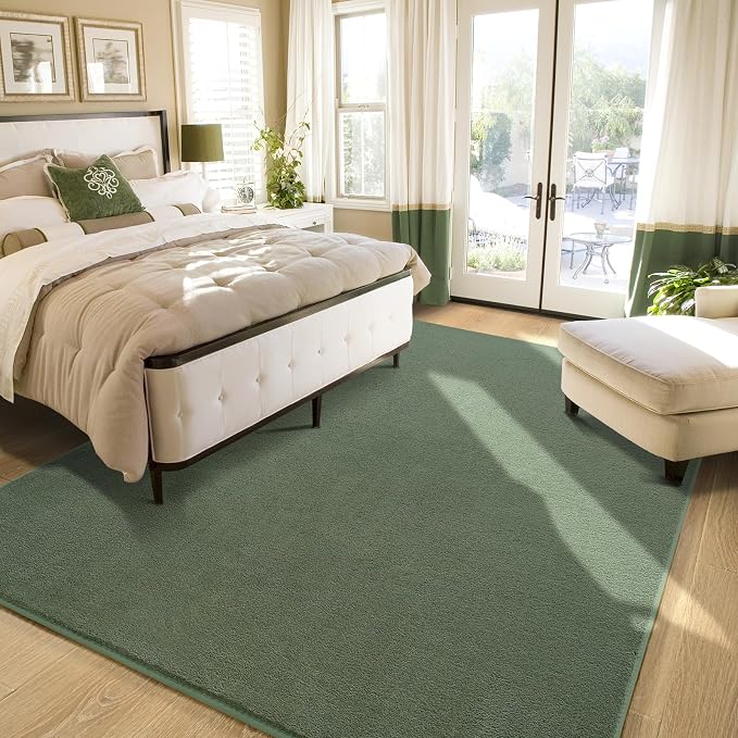 Sage Green Area Rugs for Bedroom Living Room, 5x8 Memory Foam Rug | Thickened - Image 2