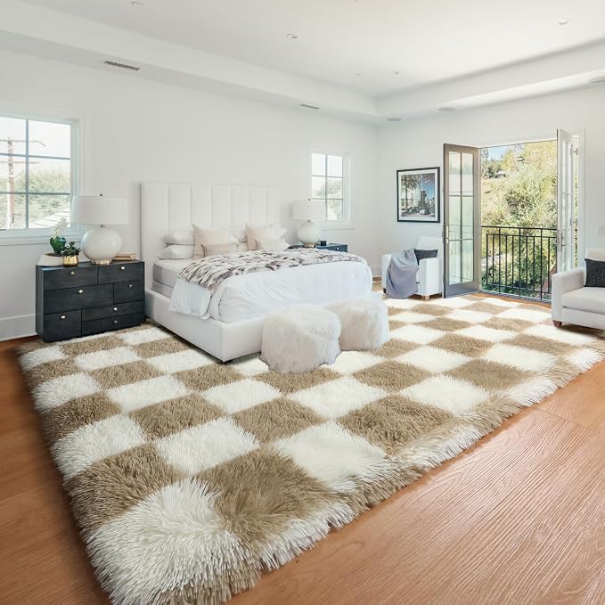 KICMOR Area Rugs 8x10 for Living Room, Large Fluffy Beige and Cream White - Image 7