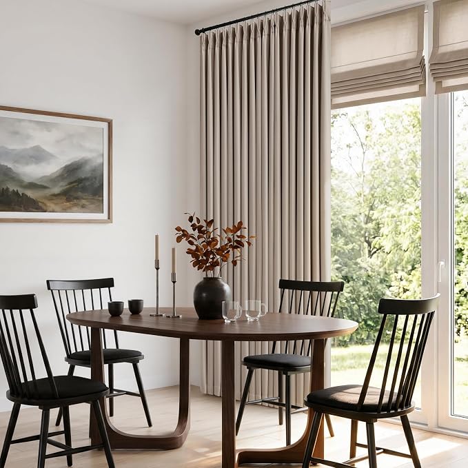 60 Inch Extra Wide 100% Blackout 90 Inch Curtains 1 Panel, Burlywood Birch | - Image 6