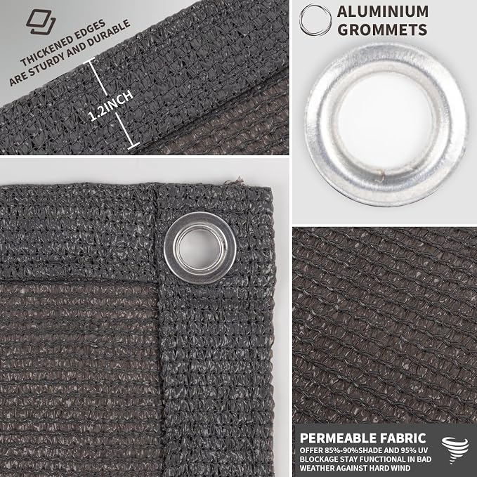 LOVE STORY Custom Size 3' x 29' Balcony Privacy Screen Cover, Dark Grey | HDPE - Image 3