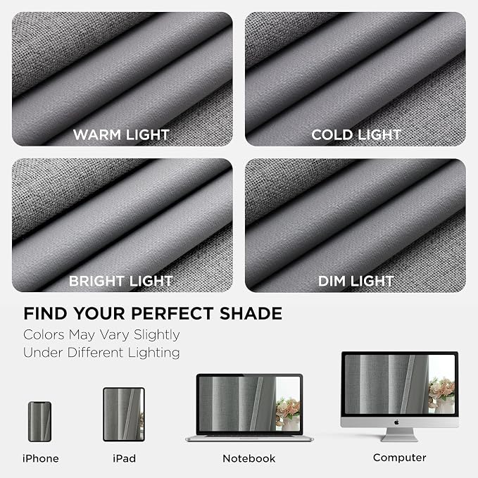 Joydeco Blackout Curtains 63 Inches Long 2 Panels Burg, Room Darkening Curtains - Image 9