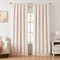 ZJDECOR Pink White Stripe Full Blackout Curtains Panels 90 Inches Length | by ZJDECOR