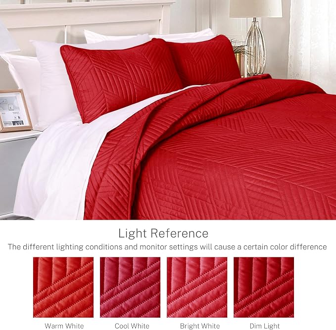 Exclusivo Mezcla Ultrasonic Twin Quilt Bedding Set, Soft Microfiber, Modern - Image 3