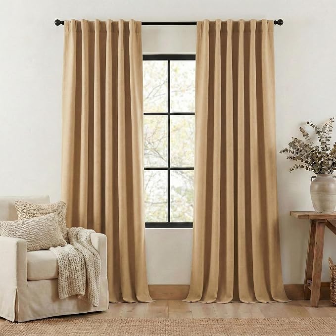 NICETOWN Thick Living Room Caramel Curtains 84 inches Long, Rod Pocket/Back by NICETOWN