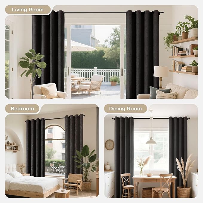 Joydeco Blackout Curtains 72 Inches Long 2 Panels Burg, Room Darkening Curtains - Image 7