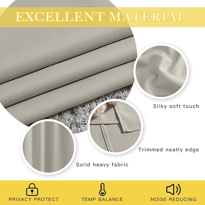 NICETOWN Blackout Curtains for Sliding Glass Door Room Divider Noise Reduce - Image 3
