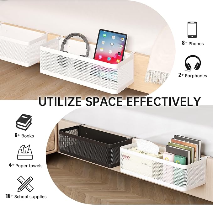 Bedside Caddy Shelf for Bunk Bed, L11in*W4.9in*H3.93in | For Bunk Bed, Office - Image 4