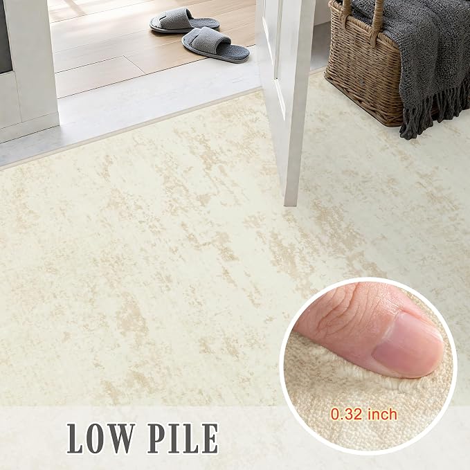 10x14 Area Rug Living Room: Modern Washable Indoor Carpet Beige | - Image 7