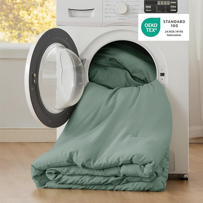 Bedsure King Comforter Set, Sage Green Soft Prewashed Bedding - Image 5