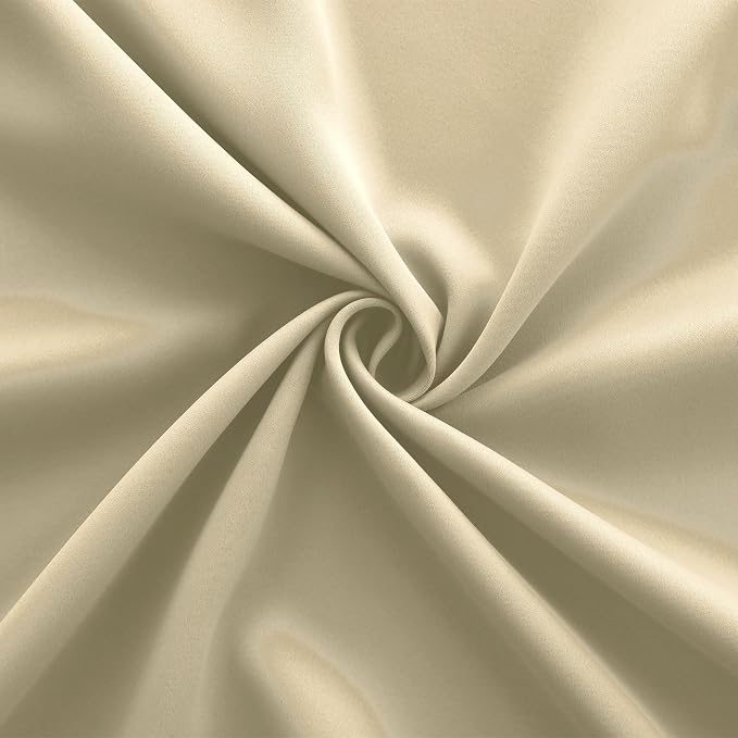 KOUFALL Beige Black Out Curtains 84 Inches Long, 72 Wide 70-80% Blackout - Image 7