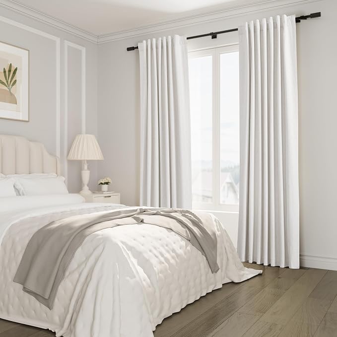 Joywell 100% Blackout Extra Long Linen Curtains 120 Inch - Image 6